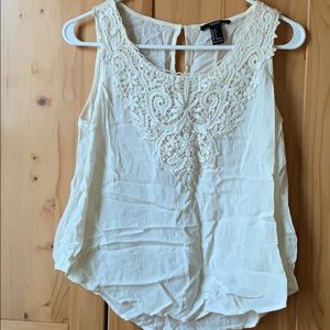 Cream sleeveless flowy top